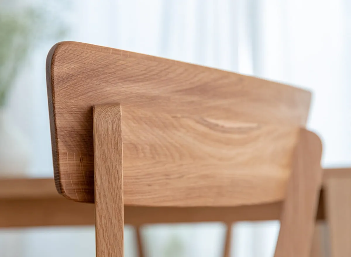 Krzesło dębowe LEON M11 z beżowym siedziskiem - dąb olejowany - KULKLM11