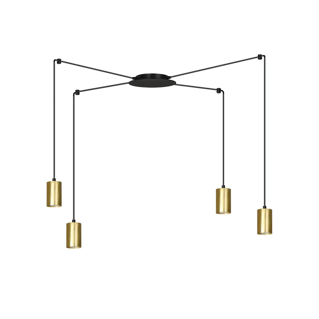 Lampa wisząca  TRAKER Czarny/Złoty 526/4
