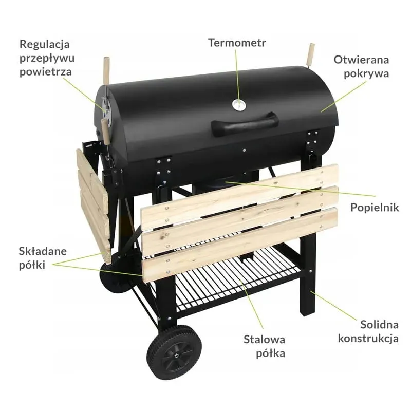 Grill węglowy MIR418 składane półki — zdjęcie 15