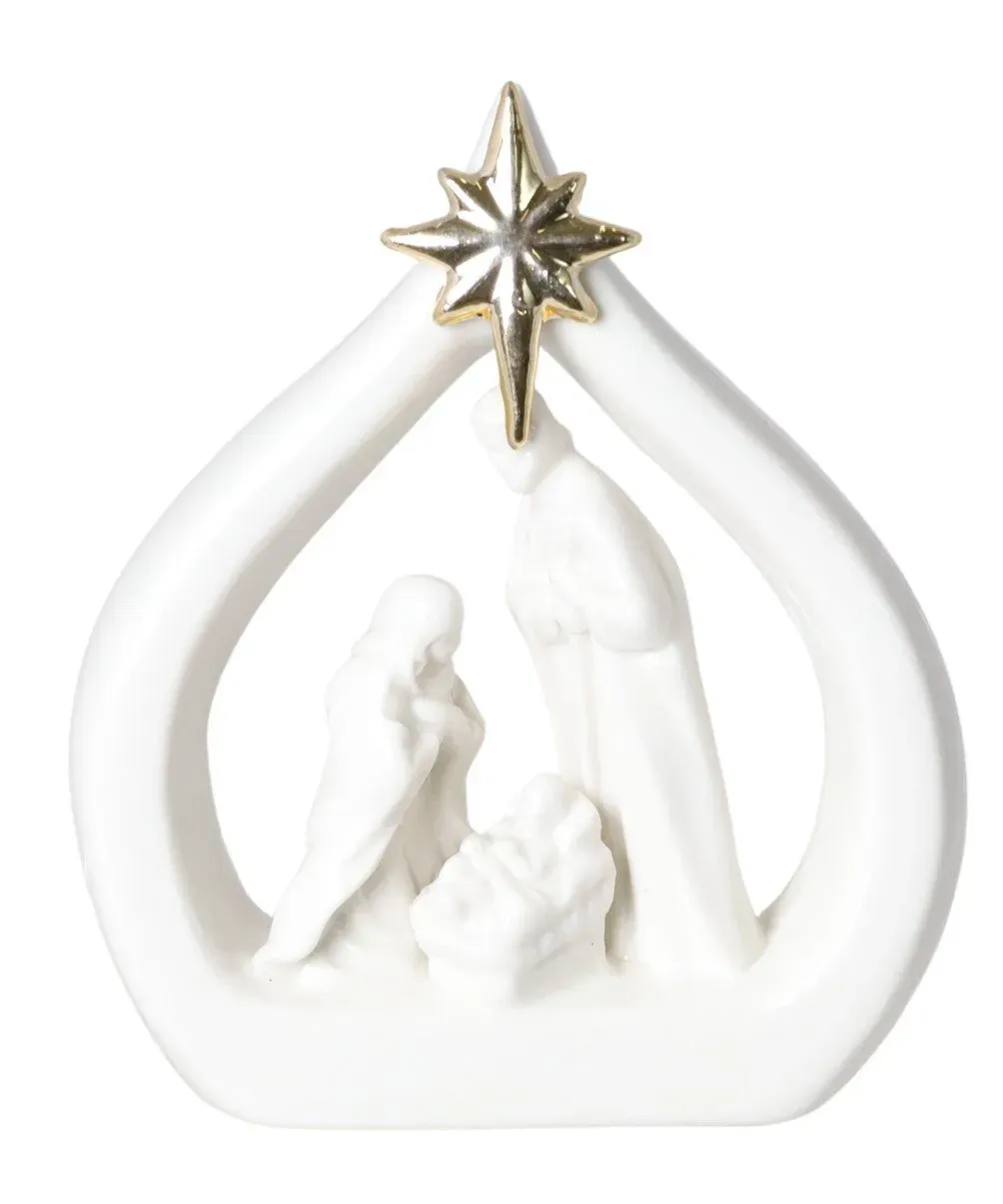 SZOPKA ceramiczna biała ze złotą gwiazdą SZOPKA ceramiczna biała ze złotą gwiazdą