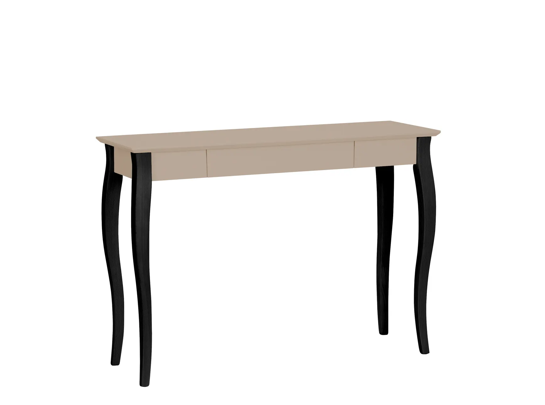Biurko z szufladą LILLO 105x40 beżowy blat/czarne drewniane nogi