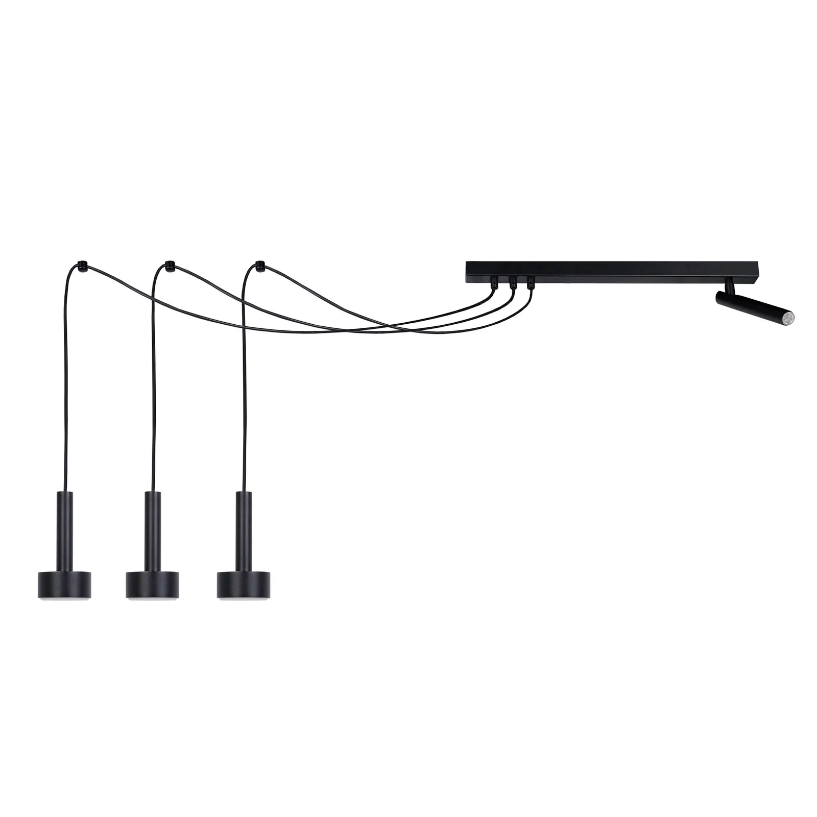 Lampa wisząca stalowa STAMP SPIDER 3 + 1 plafon czarny