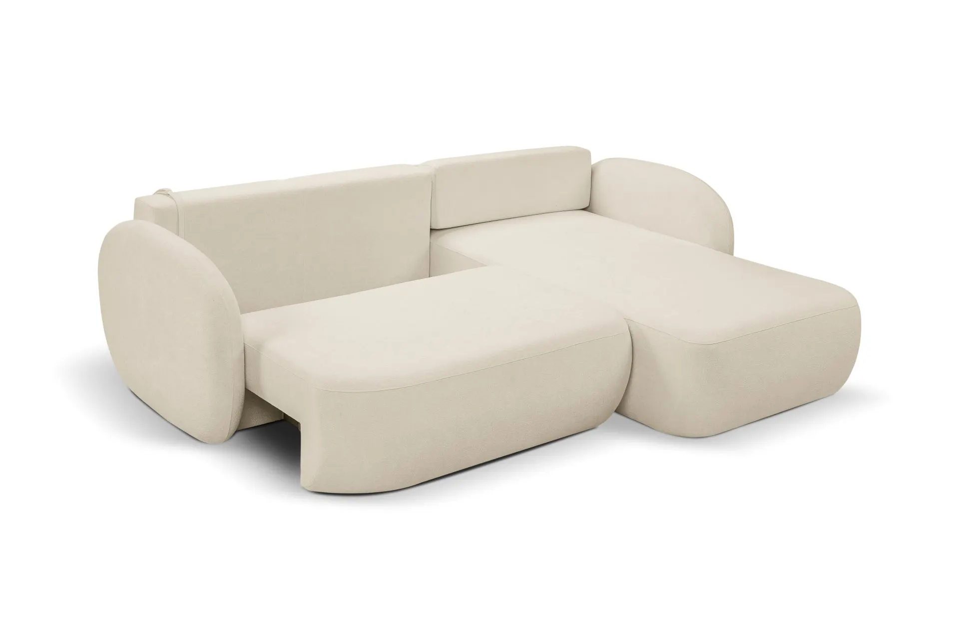 Narożnik rozkładany z pojemnikiem OLIO SICURIO 248 cm prawostronny beżowy - OLIO_NAR_SICURIO55_P