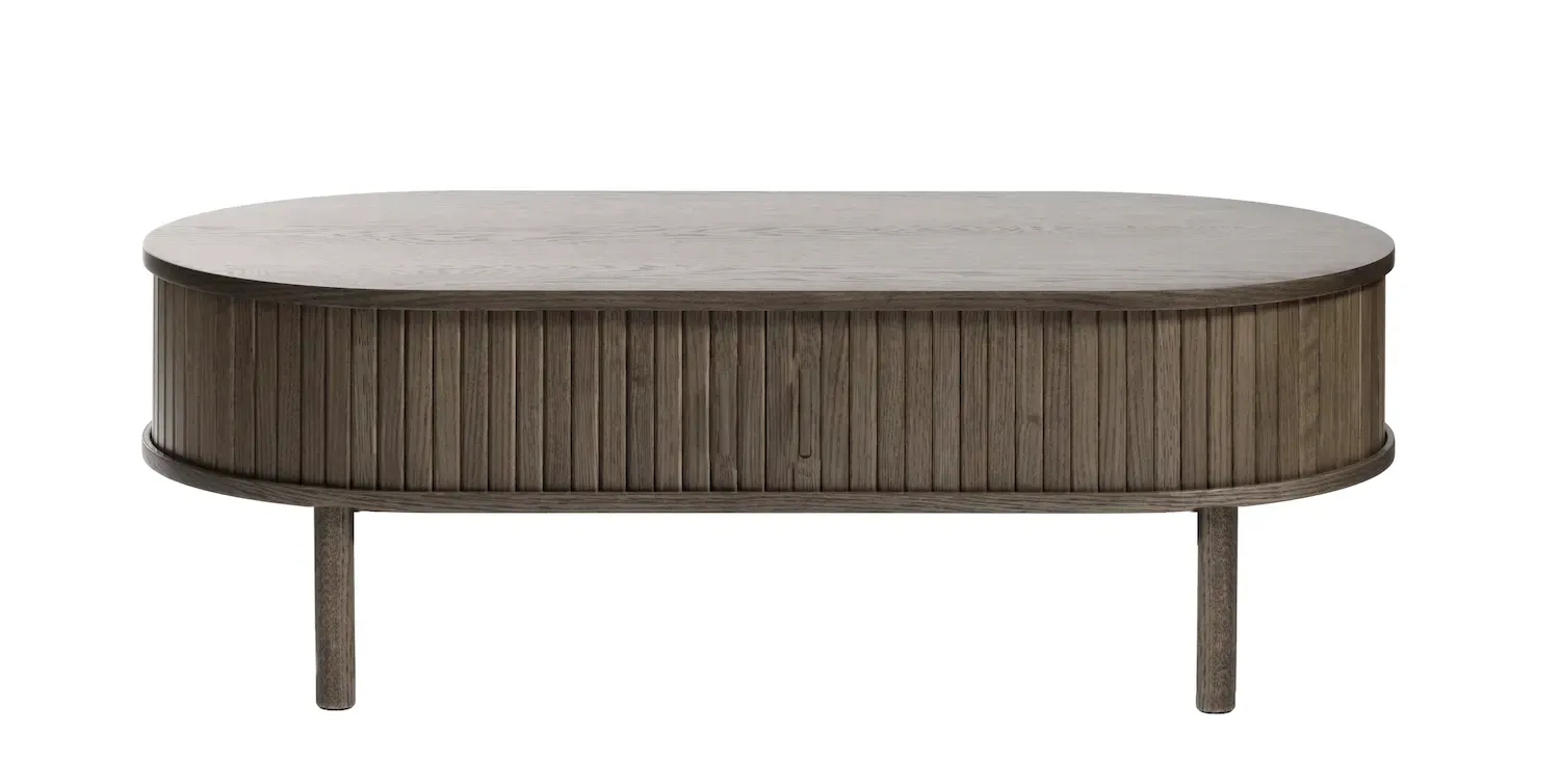 Stolik kawowy owalny META z półką 60x120 dąb ciemny Stolik kawowy owalny META z półką 60x120 dąb ciemny