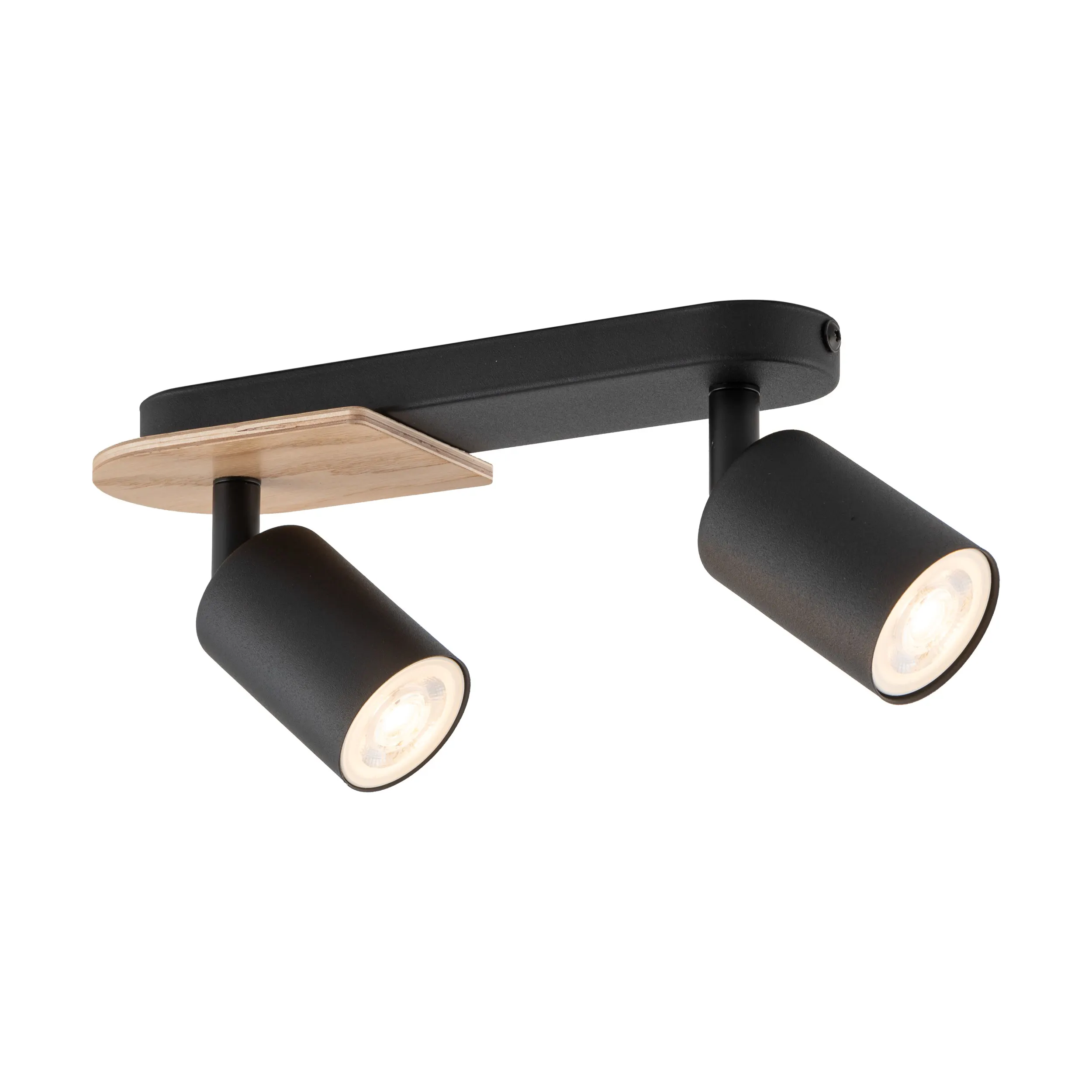 Lampa sufitowa COVER czarna z drewnianym elementem regulowana na listwie 35x18x14cm - TK_4674