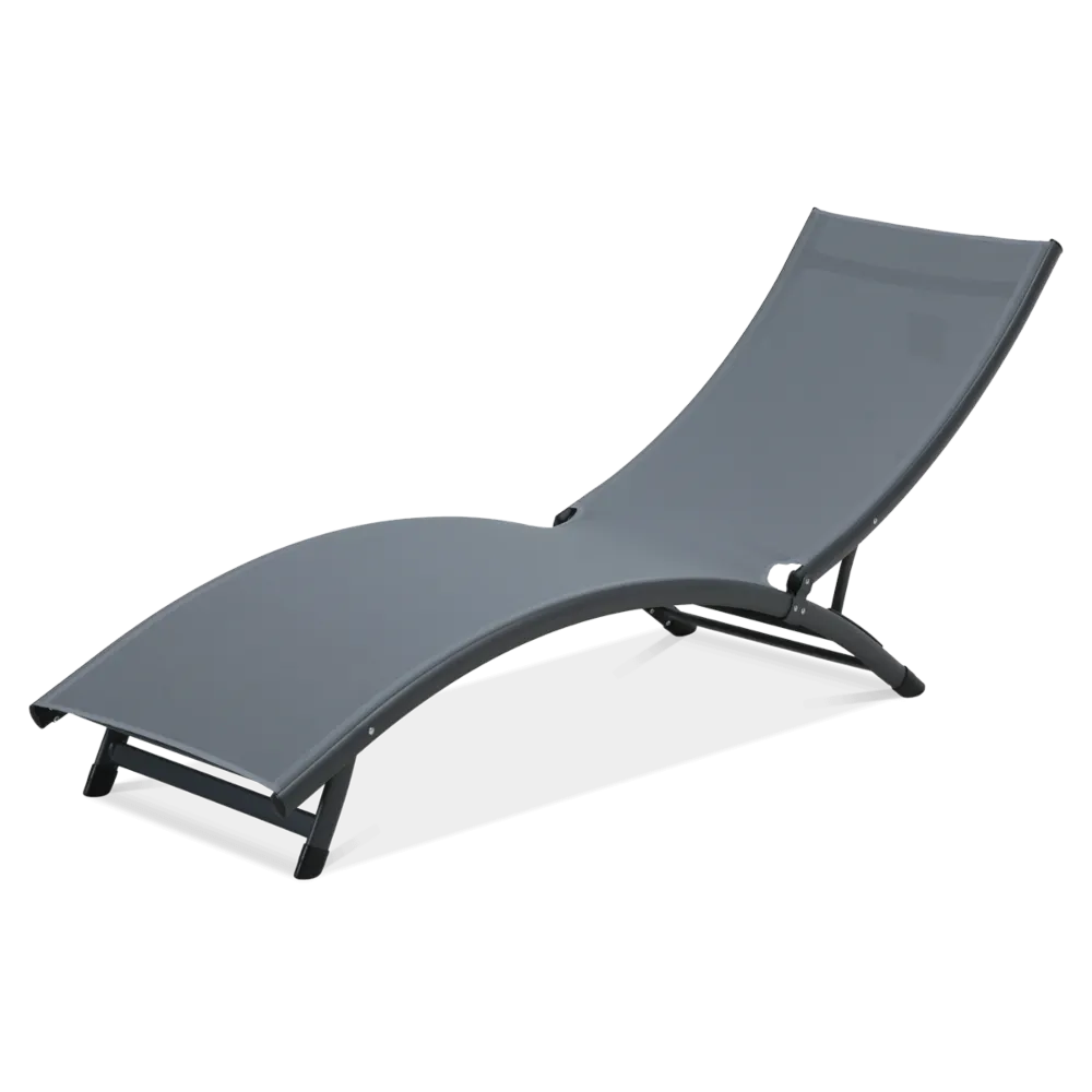 Leżak ogrodowy basenowy STAR 186 cm składany ciemnoszary