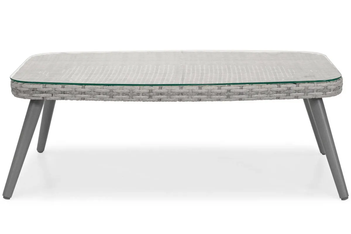 Zestaw ogrodowy z poduszkami MOKKA sofa+stolik+2 fotele - technorattan - szary - FE5906948110571