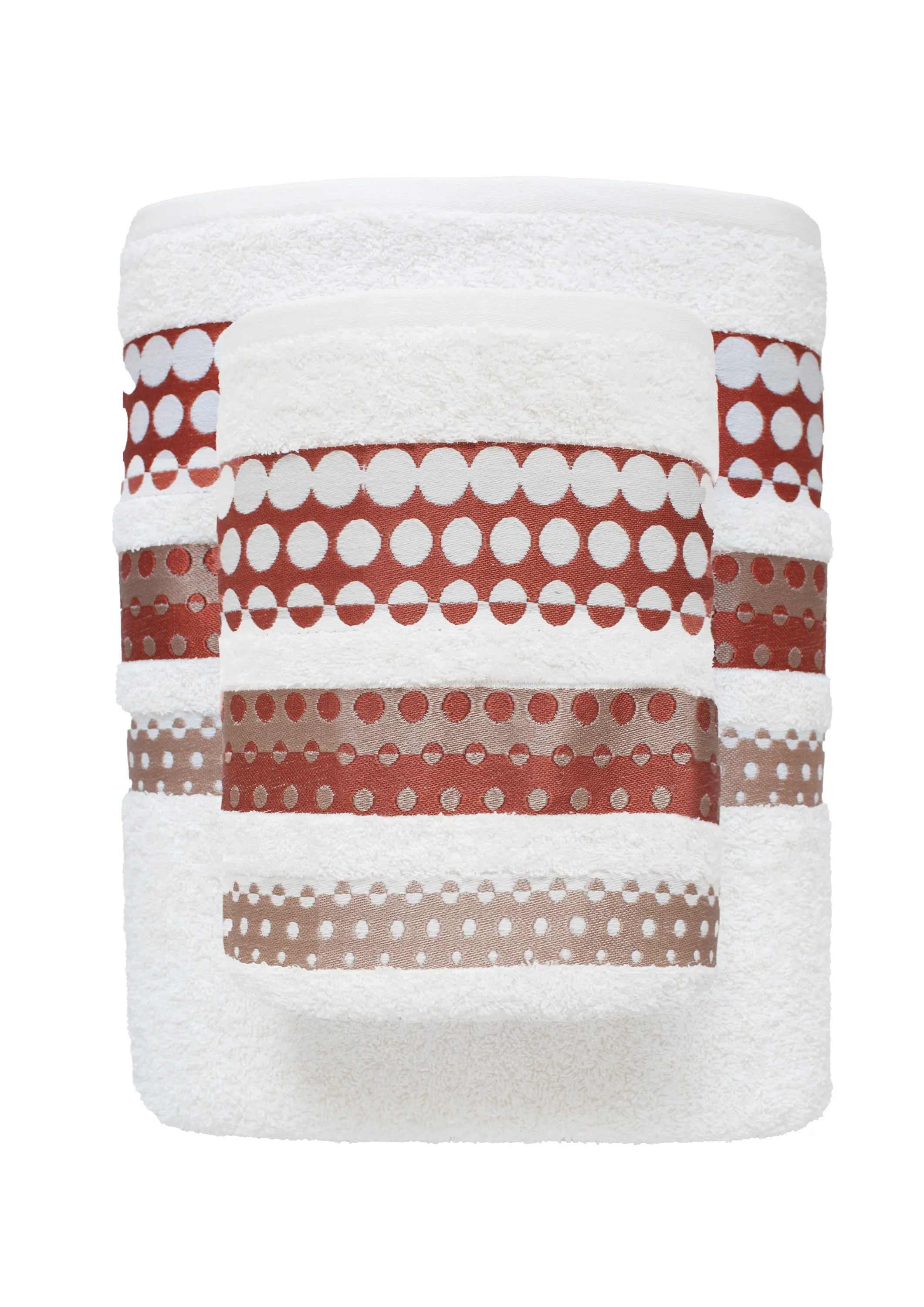 Ręcznik frotte SILVER 70X140 żakardowy z haftem kremowy - FARO_10140