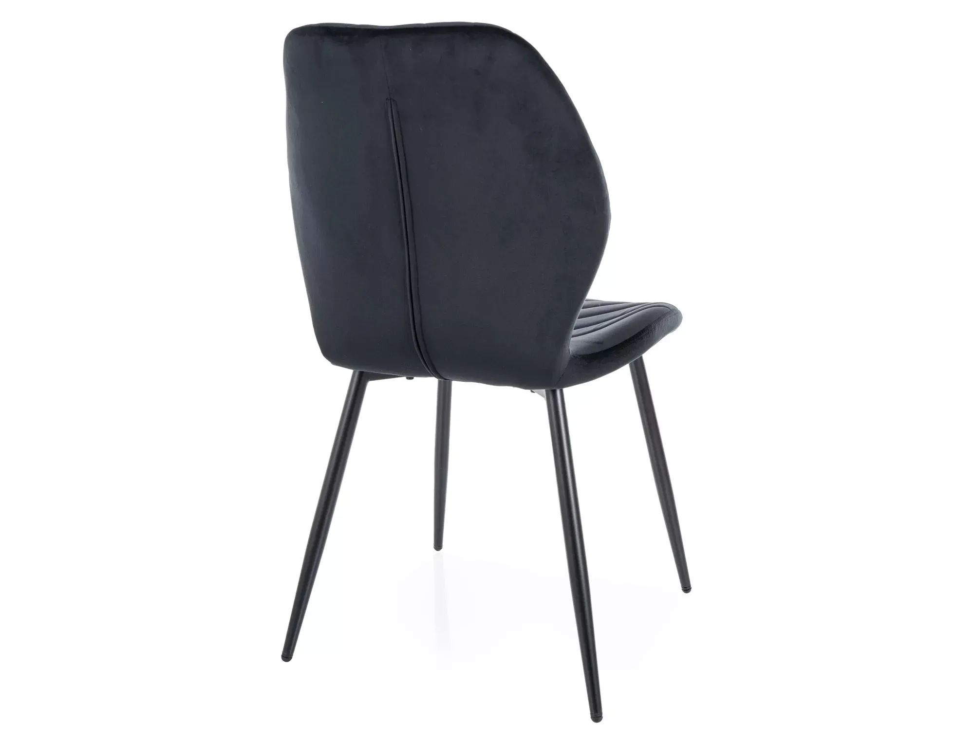 Krzesło tapicerowane MIKE VELVET pikowane czarne/czarne nogi - MIKEVCC