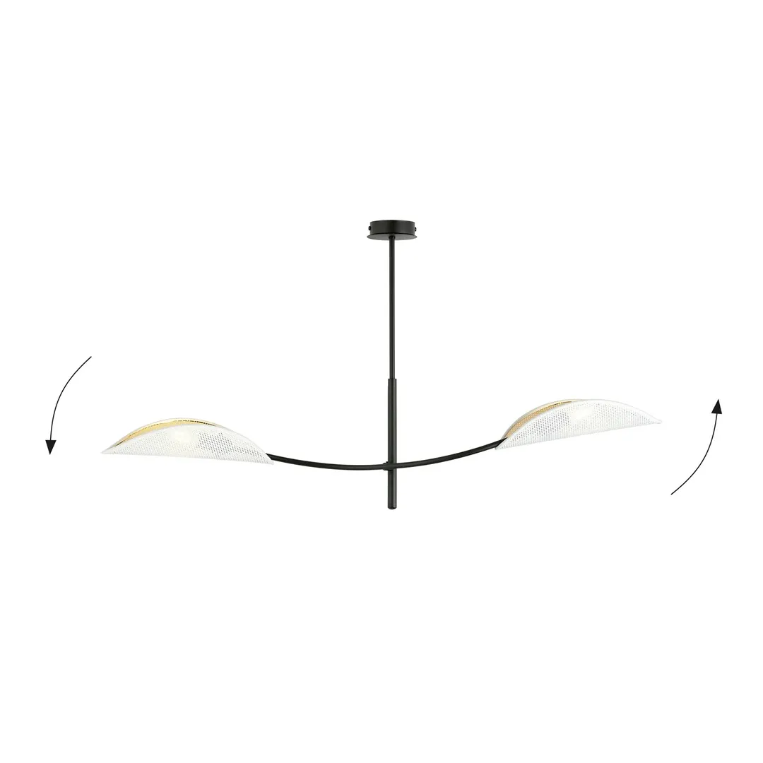 Lampa wisząca LOTUS 2 czarny biały złoty — zdjęcie 3
