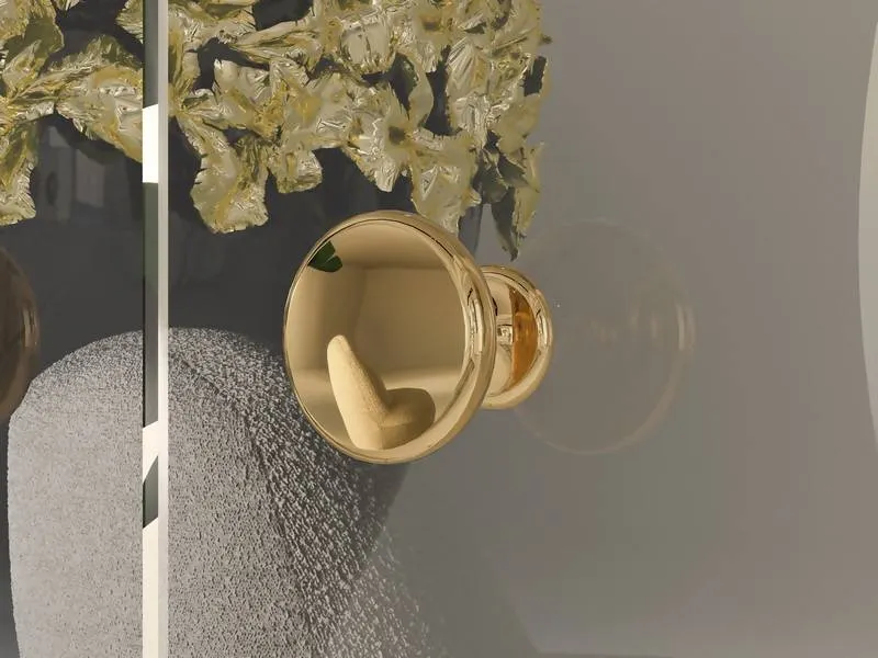 Witryna 2-drzwiowa GOLDIN 03 biały połysk na złotych nogach z oświetleniem - 1GOLD03-001