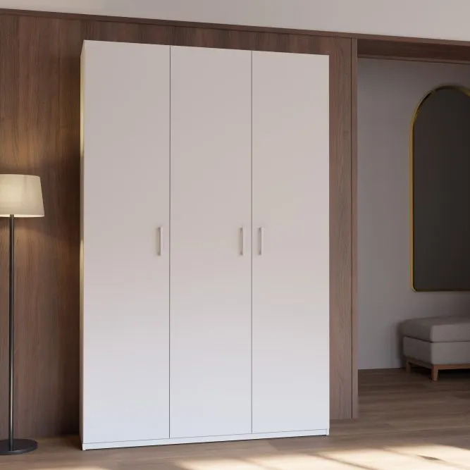 Szafa 3-drzwiowa HOME NOOK 2 drążki i półki 130cm biała - HMNS931-120