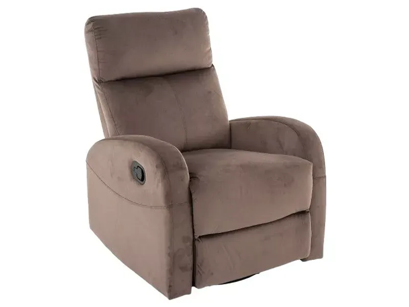 Fotel rozkładany obrotowy OLIMP VELVET funkcja kołysania cappuccino