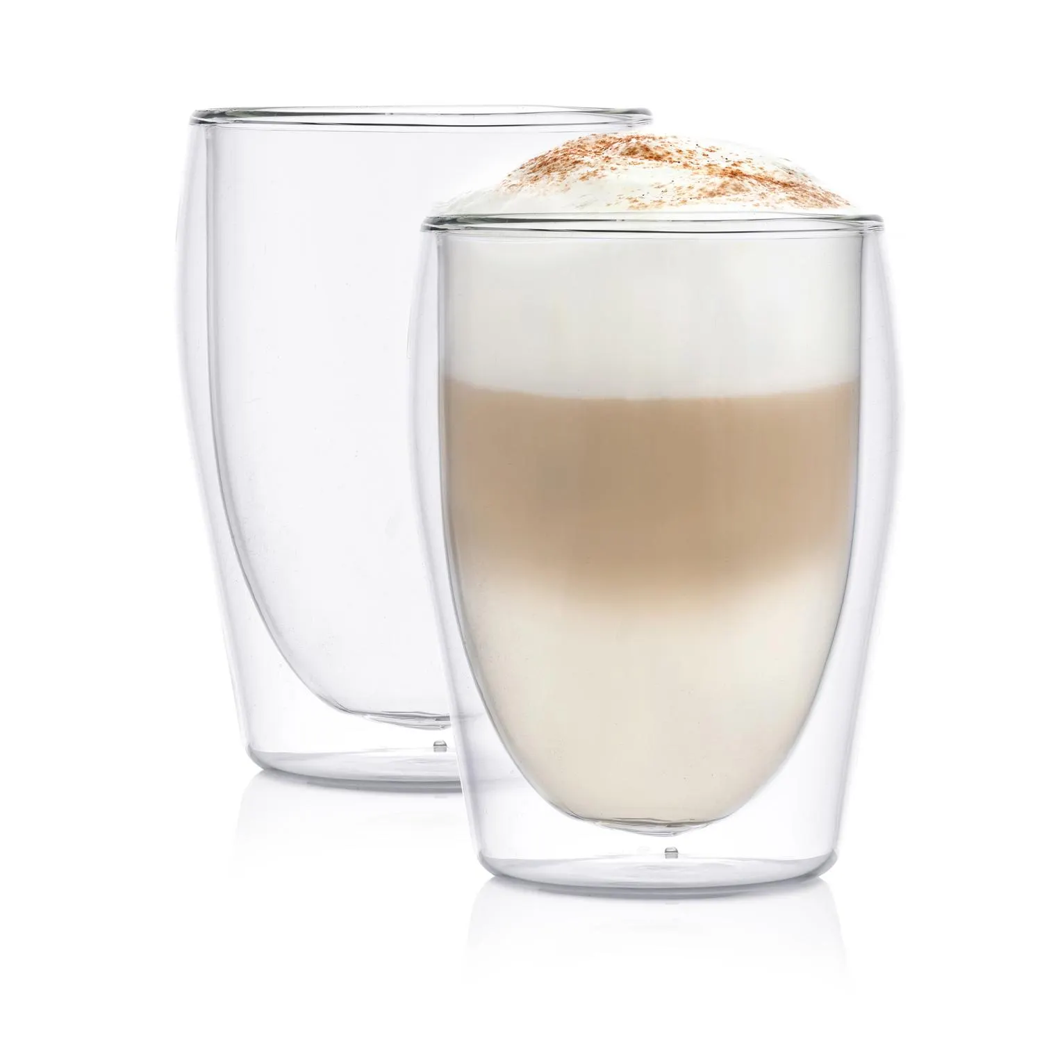 kubek, szklany, podwójne, kawa, latte