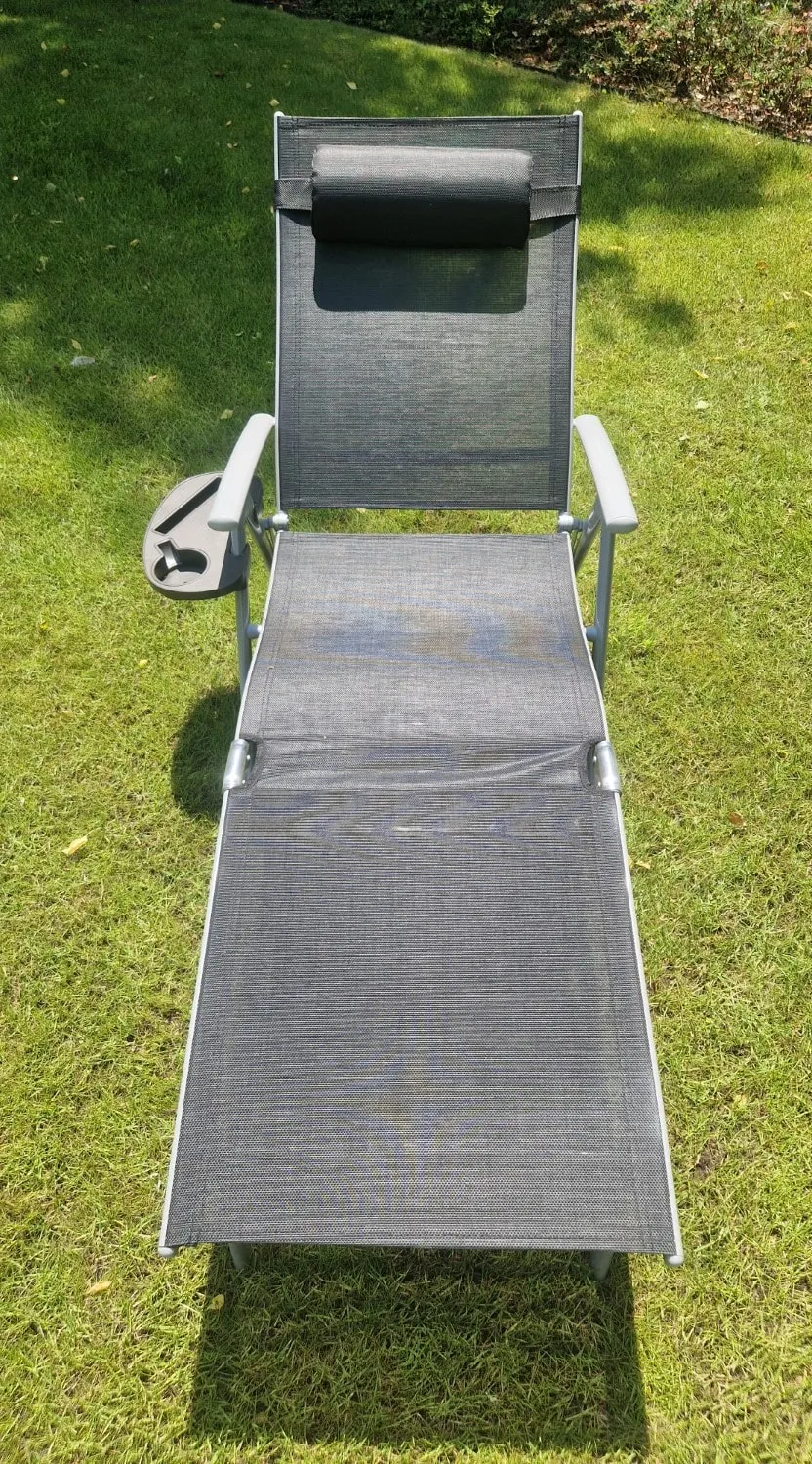 Leżak ogrodowy składany TARDY 182 cm aluminiowy czarny Zenjoy - TARDY_CZARNY