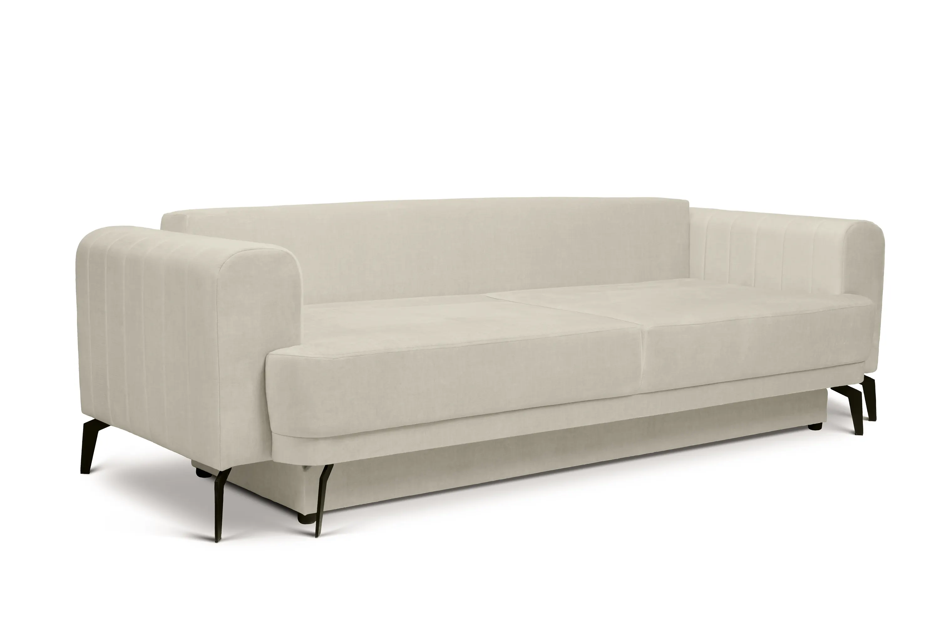 Sofa rozkładana LUZANO (Vogue 1) 250 cm z pojemnikiem kremowa - B_152829
