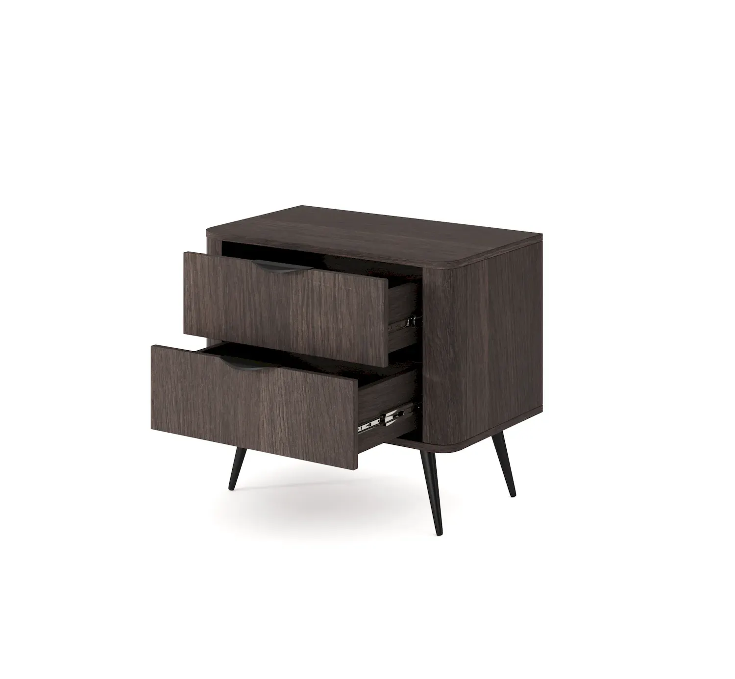Szafka nocna z 2 szufladami VERIS dąb dunin czarny - LA_VERIS_STOLIK_NOCNY