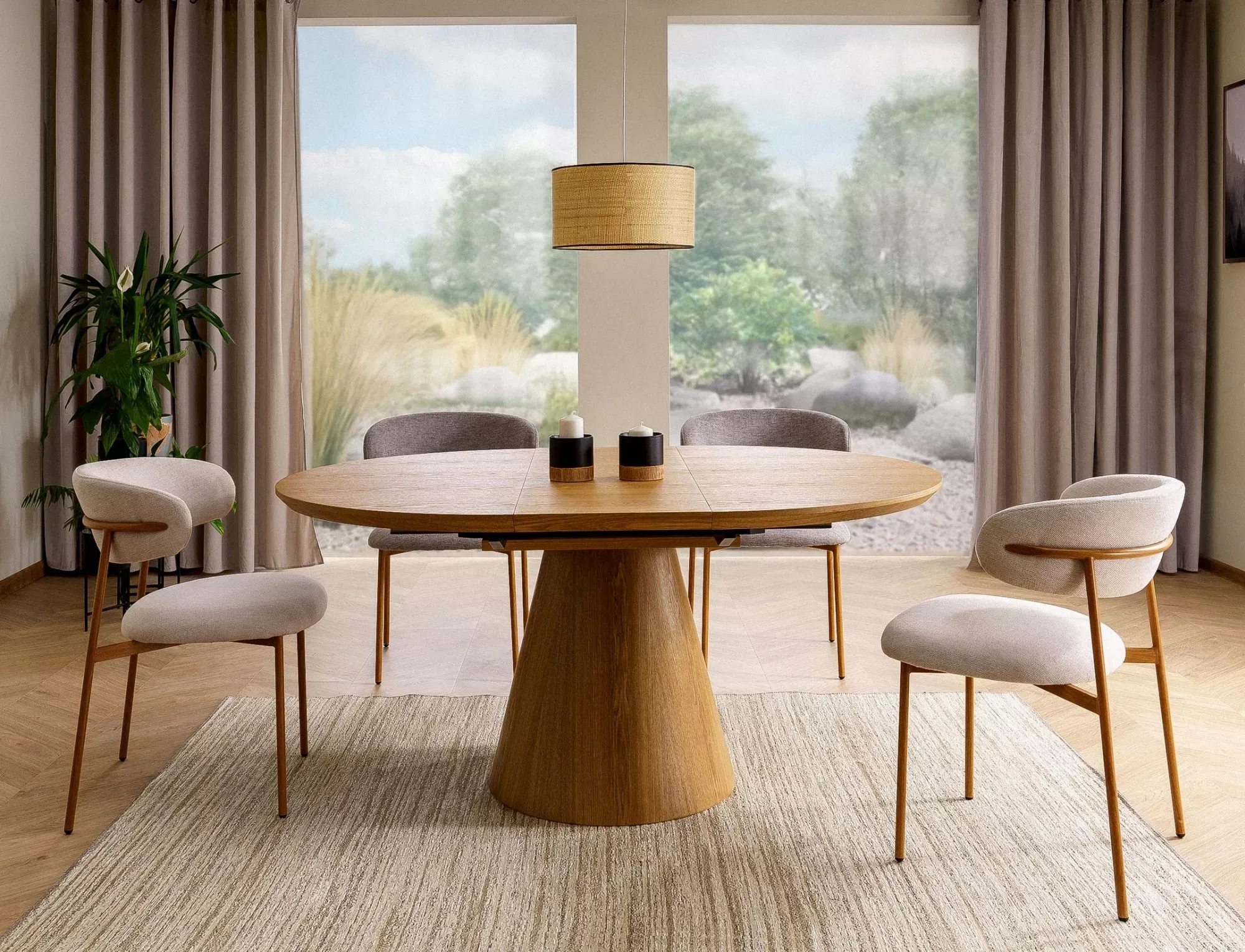 Krzesło jadalniane ELTON D BREGO szare/dąb - ELTONDBRDSZ