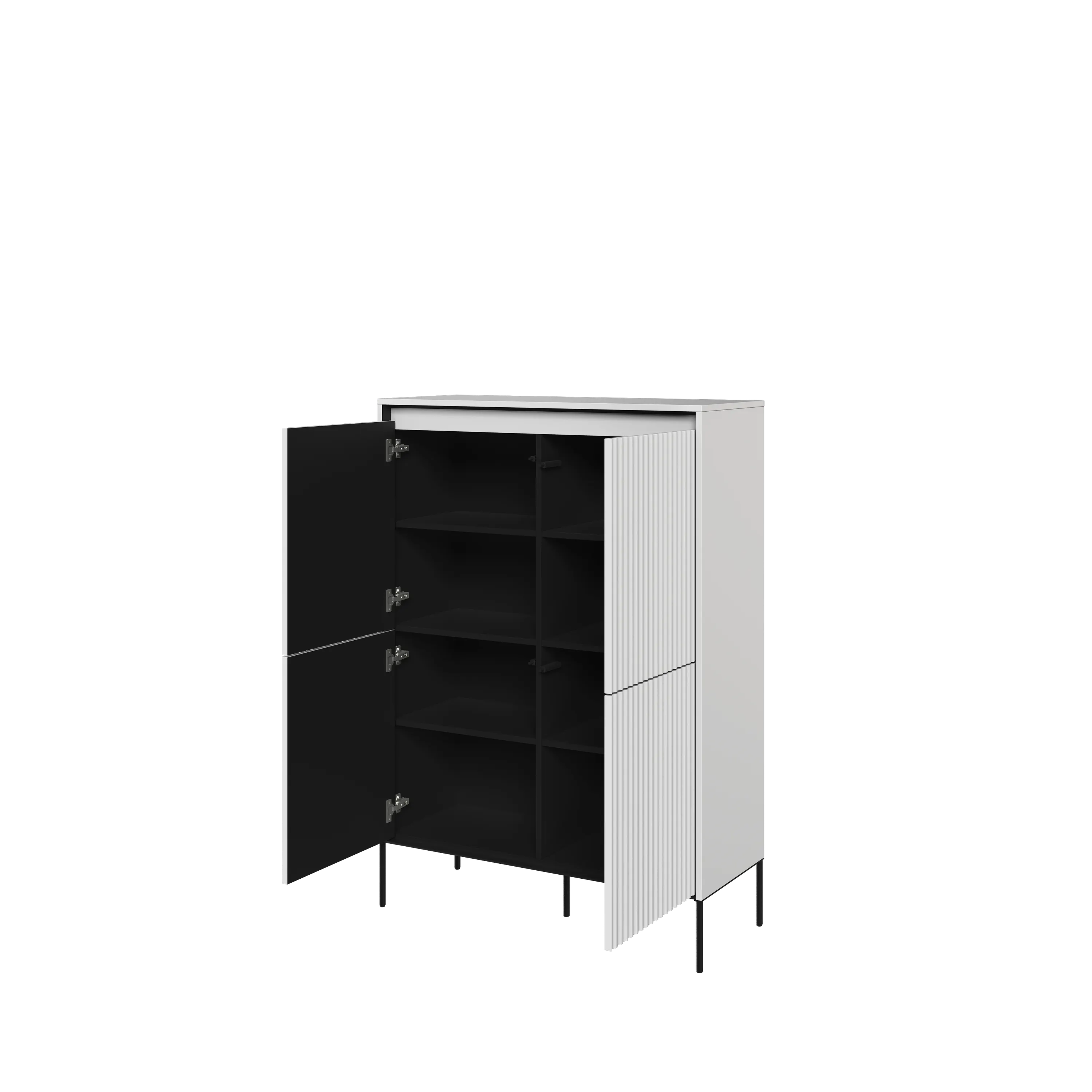 Komoda z oświetleniem TREND TR-03 4D biały/czarny - TR3BIC-V2