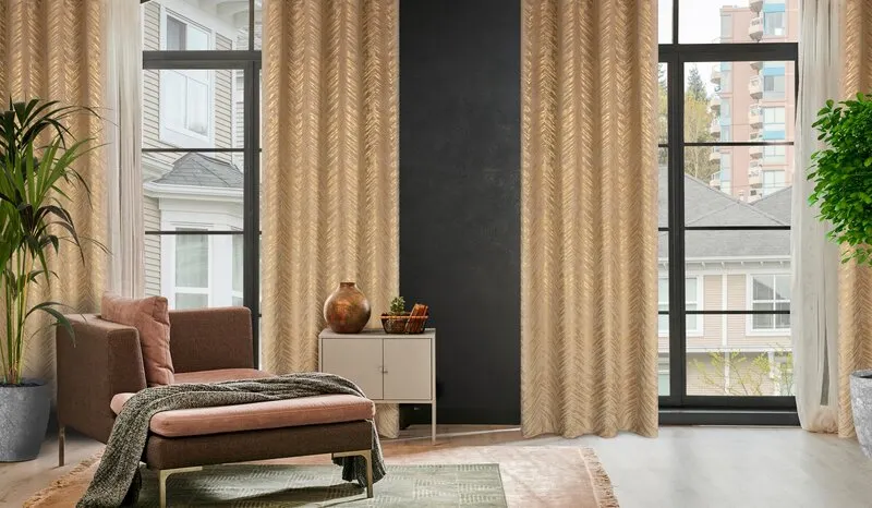 ZASŁONA GOTOWA SARA 140X250 CM CIEMNOBEŻOWY - EU_387350