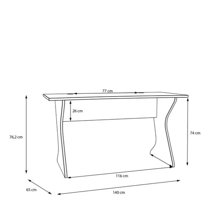 Biurko UTAPAU minimalistyczne 140 cm - białe - UTPB202-Z12M
