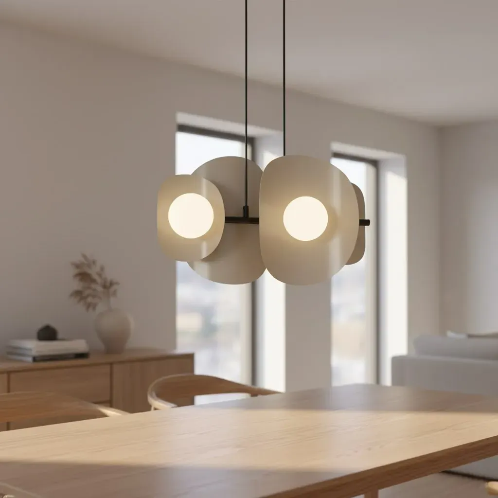 Lampa wisząca metalowa ELEMENTI 4 beżowa — zdjęcie 4