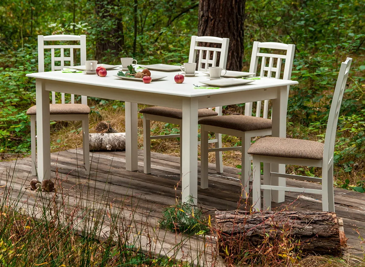 Stół sosnowy BELLUNO ELEGANTE rozkładany 93x(150-197) biały - PL022B