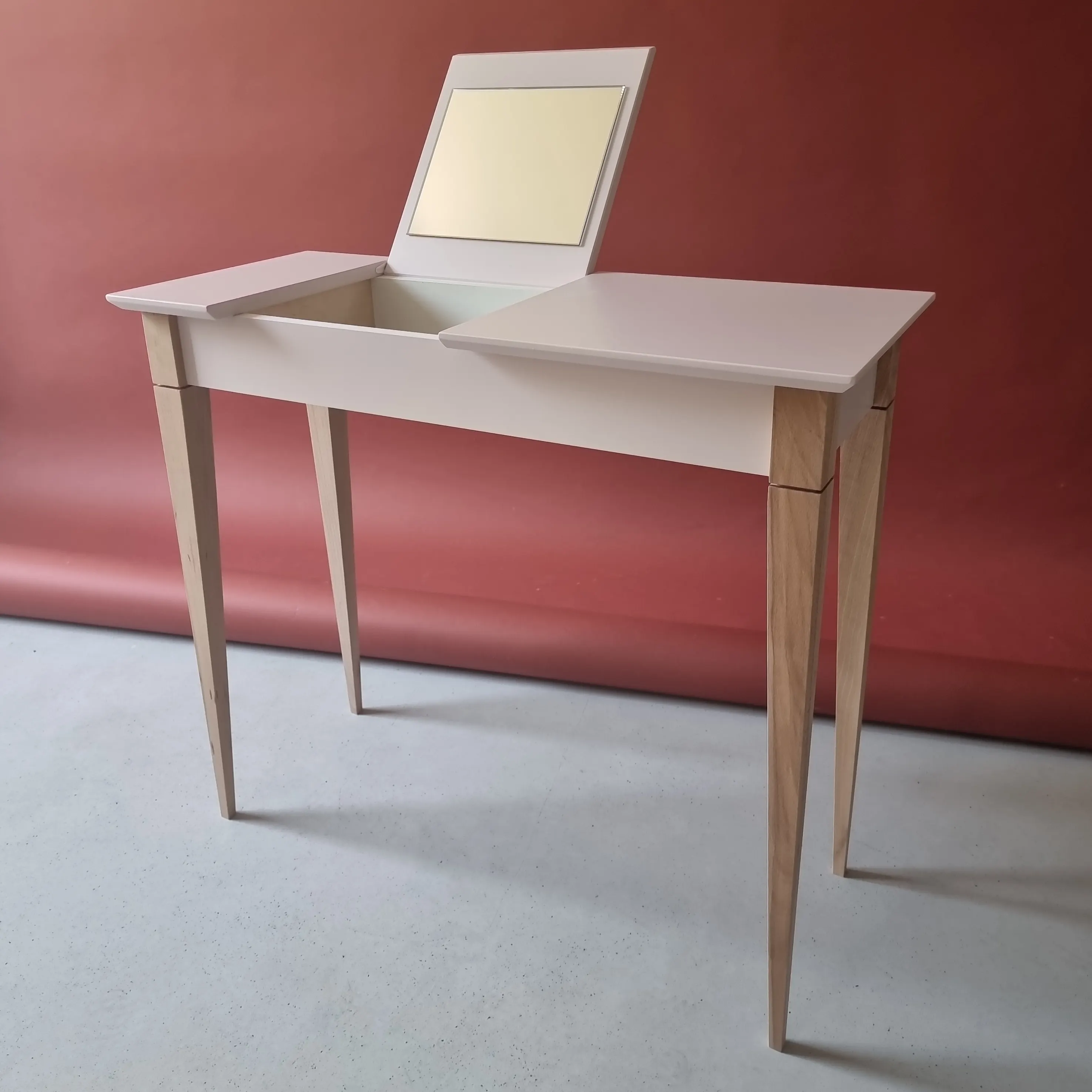 Toaletka z lustrem MIMO 105x35cm czerwony naturalny - RAGABADTMI312