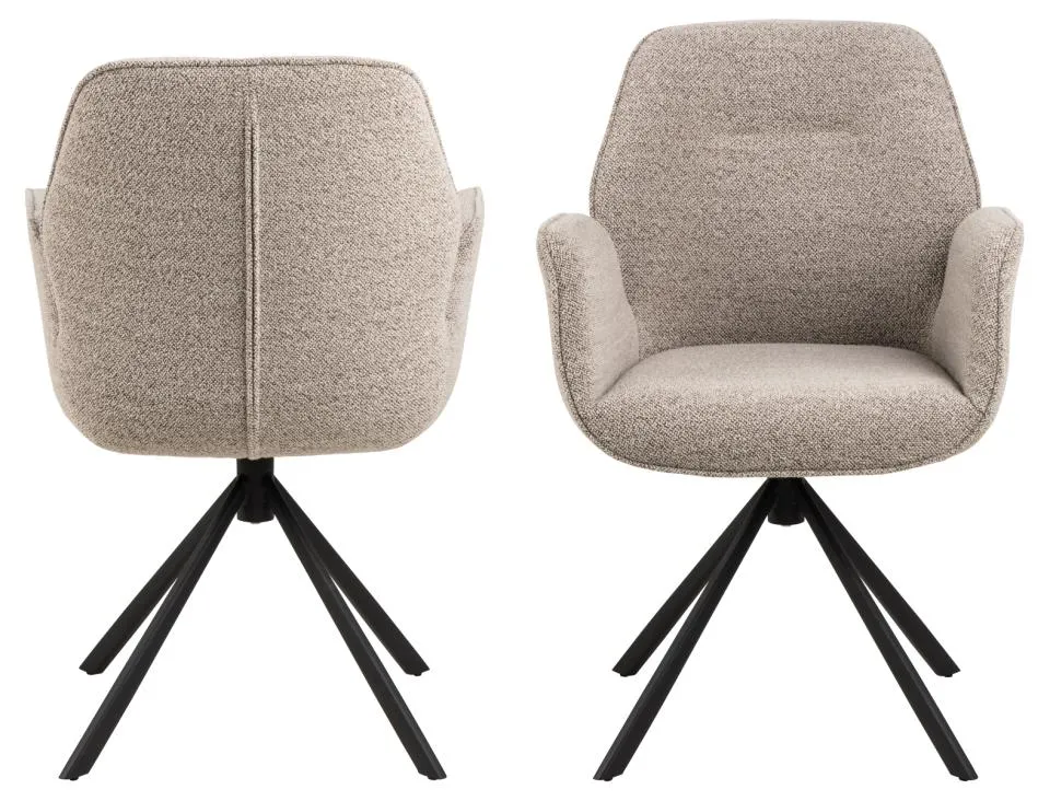 Krzesło obrotowe z podłokietnikami SPRING Beżowy, Czarny (zamek błyskawiczny) - 0000100865