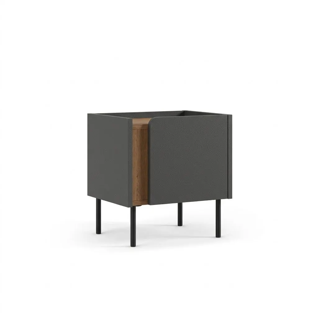 Szafka nocna LUCILE 45,5 cm antracyt Dąb Sepet czarny - ASI_632NRD1248