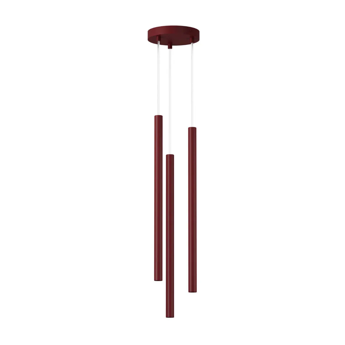 Lampa wisząca SOPEL 3 koło bordowy lampa wisząca, trójnoga zawieszenie, kija metalowa, czerwona, nowoczesna