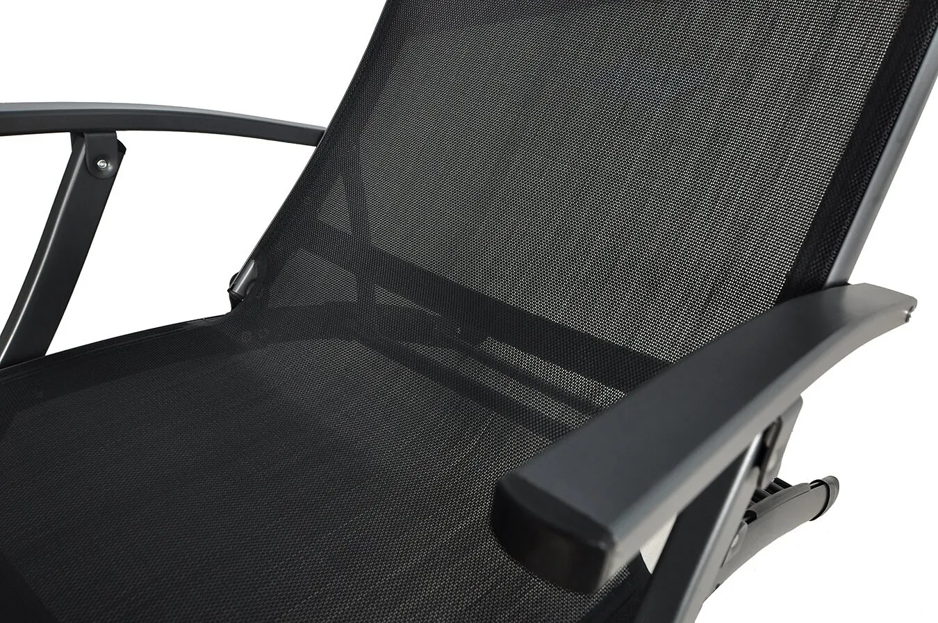 Leżak ogrodowy składany RELAX aluminiowy z regulacją 175 cm czarny - FG000746