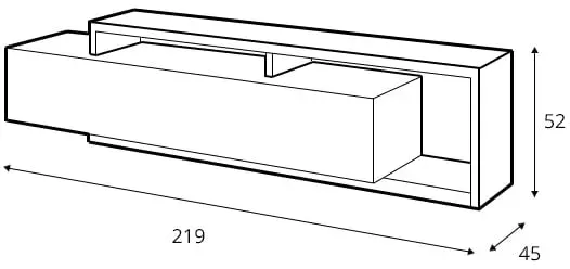 Meblościanka 219 cm BOTA 09 z oświetleniem LED dąb lindberg eukaliptus — zdjęcie 9