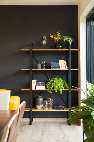 Regał dębowo-metalowy RG370 Naturalny 130x180 DREWMAX - 33492