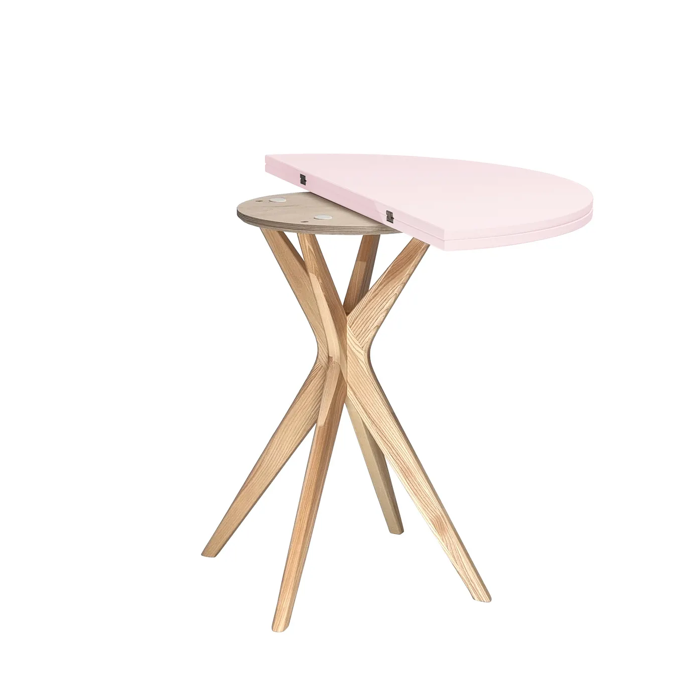 Półokrągły stół rozkładany JUBI śr. 100cm różowy - NRGBTJ100_E9