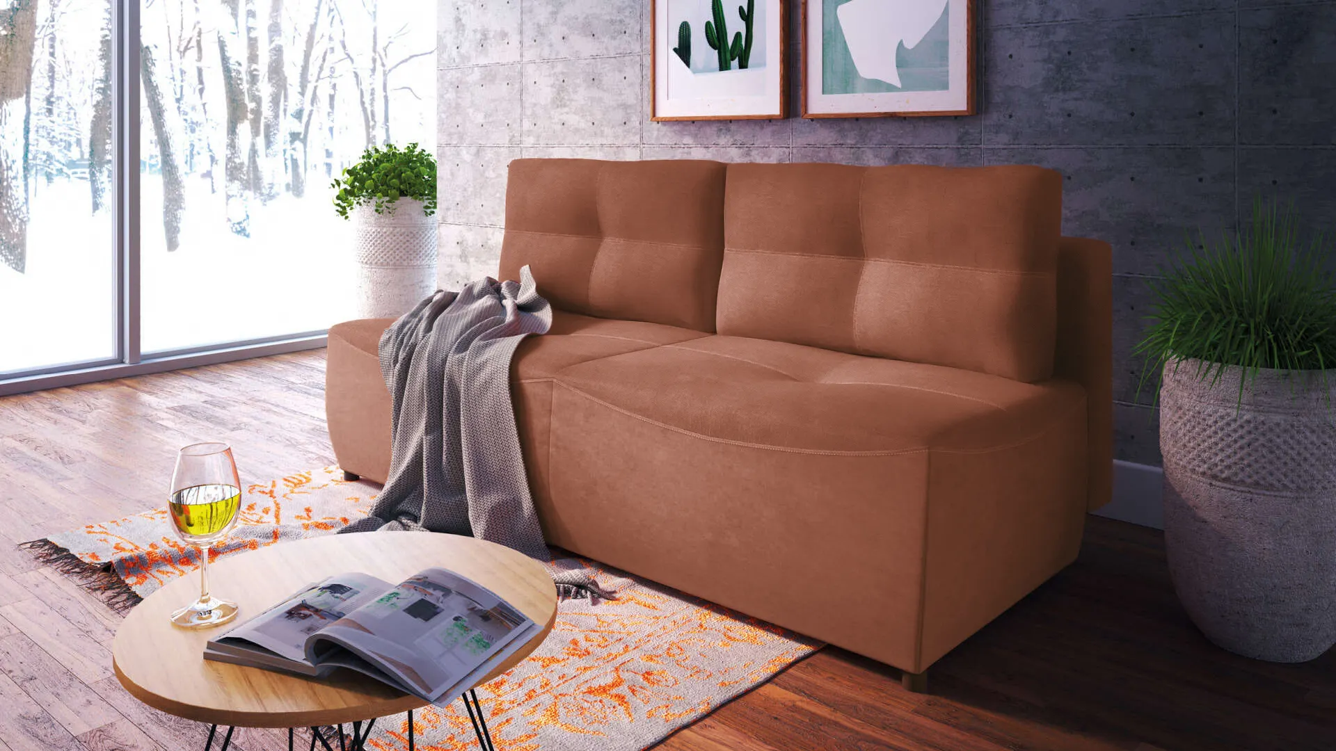 Sofa 3-os rozkładana, z funkcją spania VERA 5 terracota Sofa 3-os rozkładana, z funkcją spania VERA 5 terracota