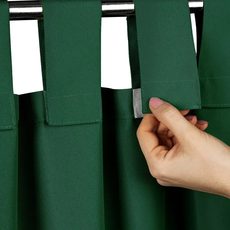 ZASŁONA GOTOWA GARDEN NA SZELKACH 155 X 220 CM CIEMNOZIELONY - EU_448513