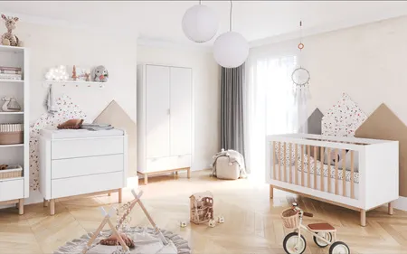 Komoda z szufladami MILOO 100x90 biała frezowana - PIN_045-023-310