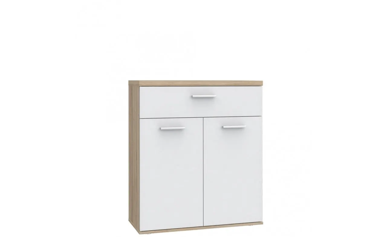 Komoda 2-drzwiowa WINNIE 80 cm biała dąb sonoma