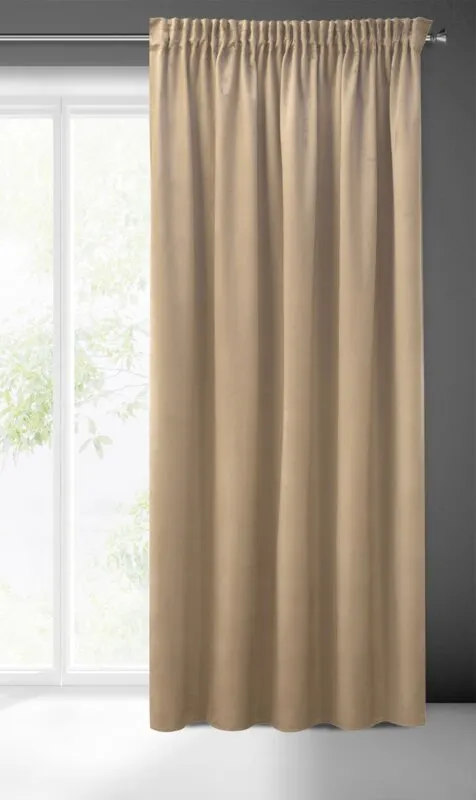 ZASŁONA GOTOWA SIBEL NA TAŚMIE 140 X 270 CM CIEMNOBEŻOWY - EU_421270