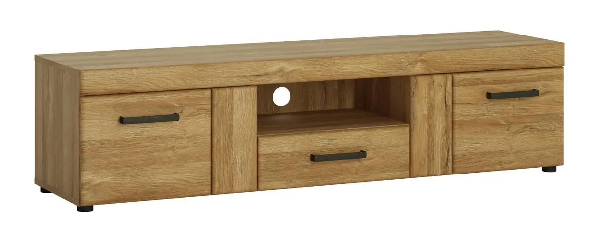 Szafka RTV 2-drzwiowa z 1 szufladą CORTINA CNAF02 Dąb Grandson Szafka RTV 2-drzwiowa z 1 szufladą CORTINA CNAF02 Dąb Grandson