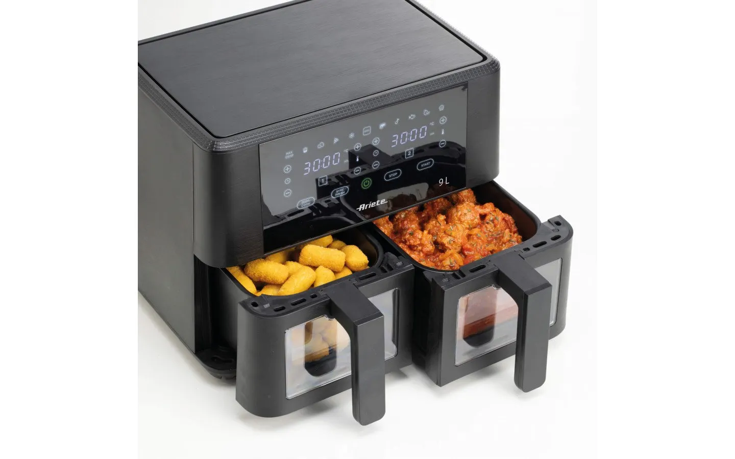 fryer, air fryer, dual drawer, 22L capacity, non-stick