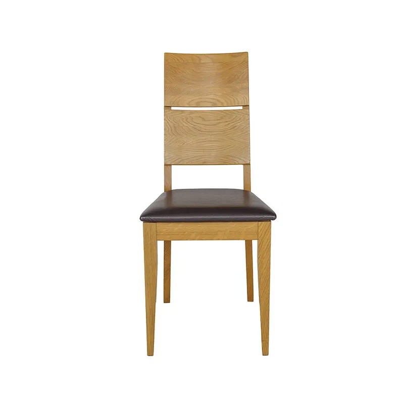 Krzesło dębowe KT373 Naturalny/Skóra DREWMAX — zdjęcie 3