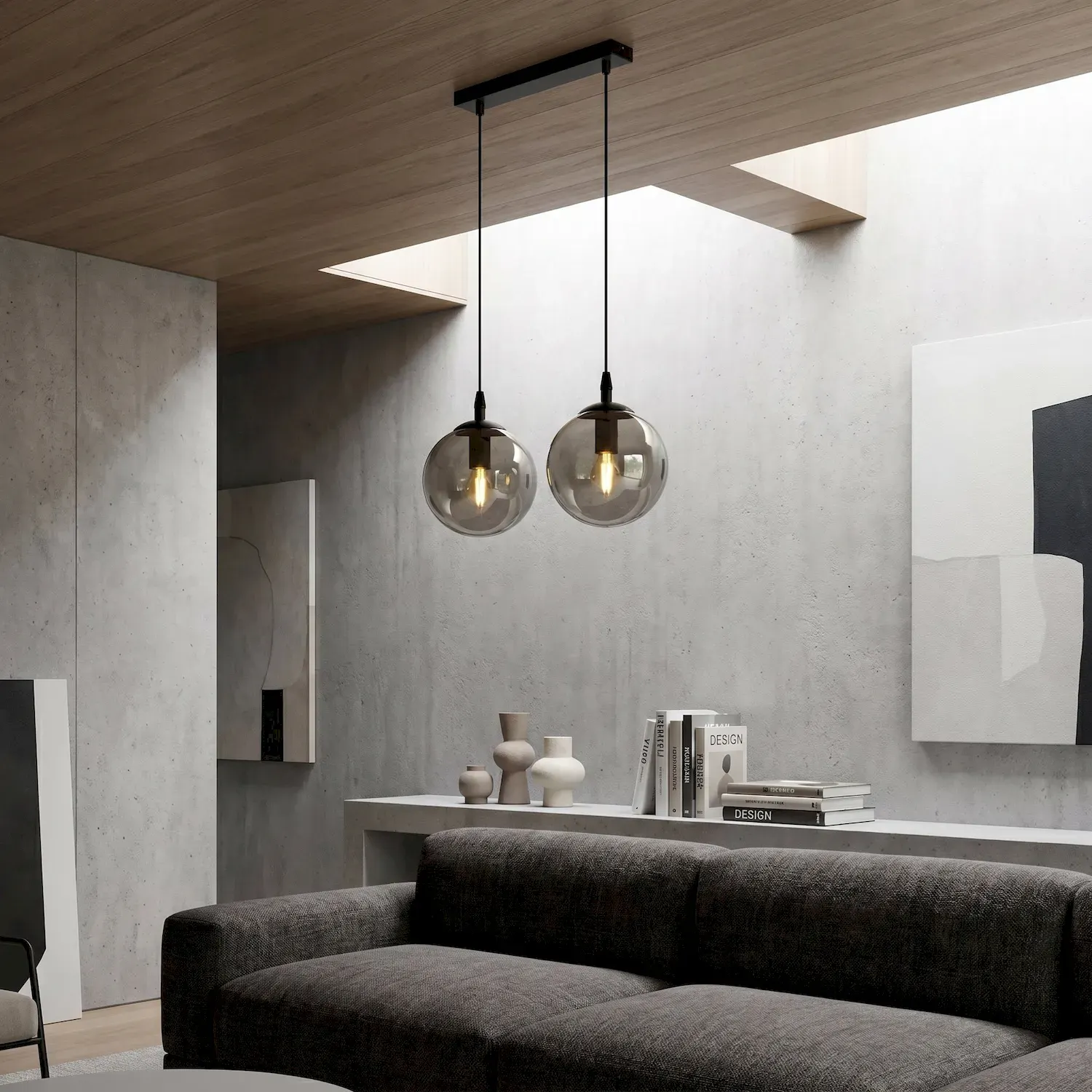 Lampa wisząca COSMO 2 czarny grafitowy - 712/2