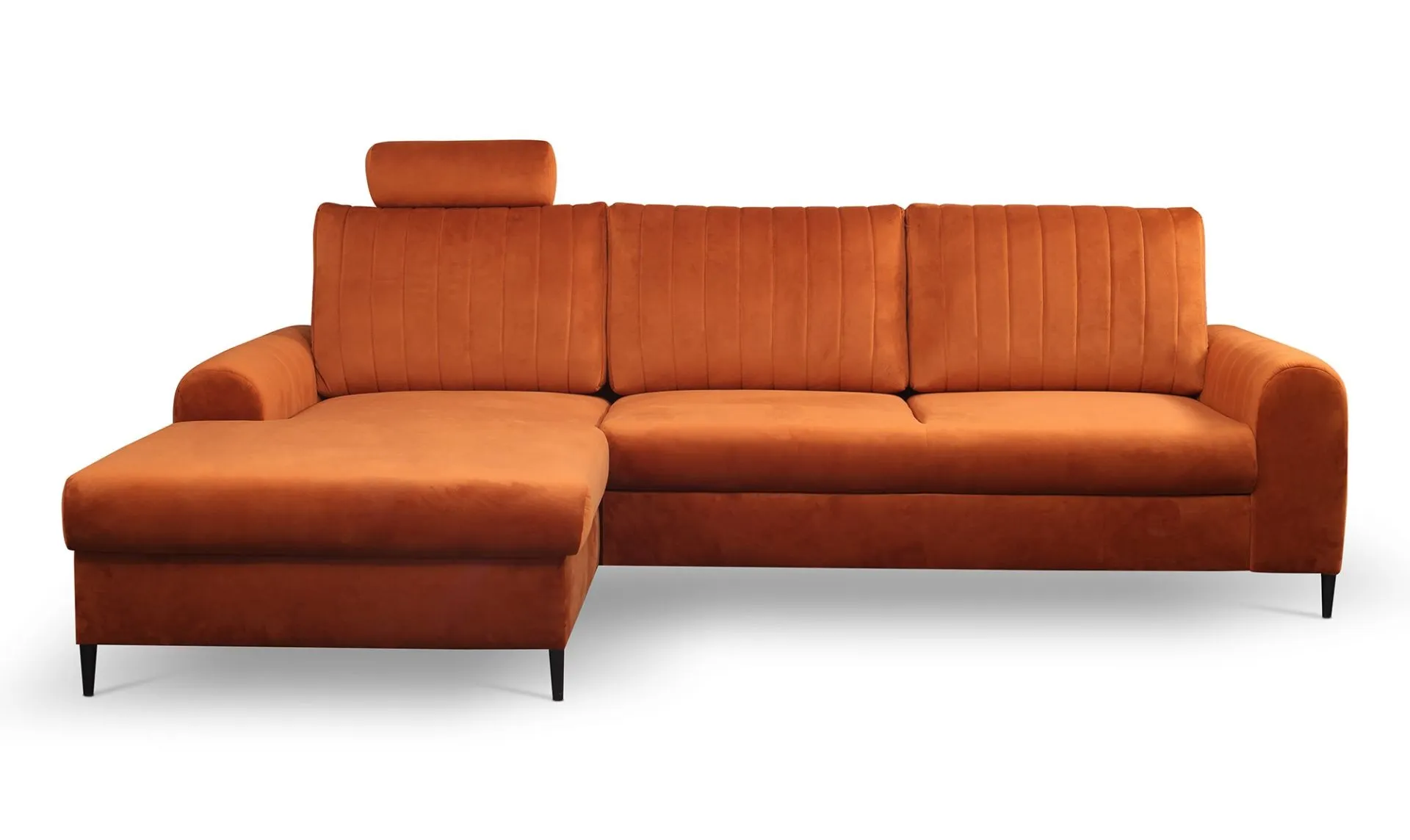 Narożnik rozkładany z pojemnikiem MONACO VELLUTO 251 cm lewy ceglasty - MONACO_NAR_VELLUT33_L