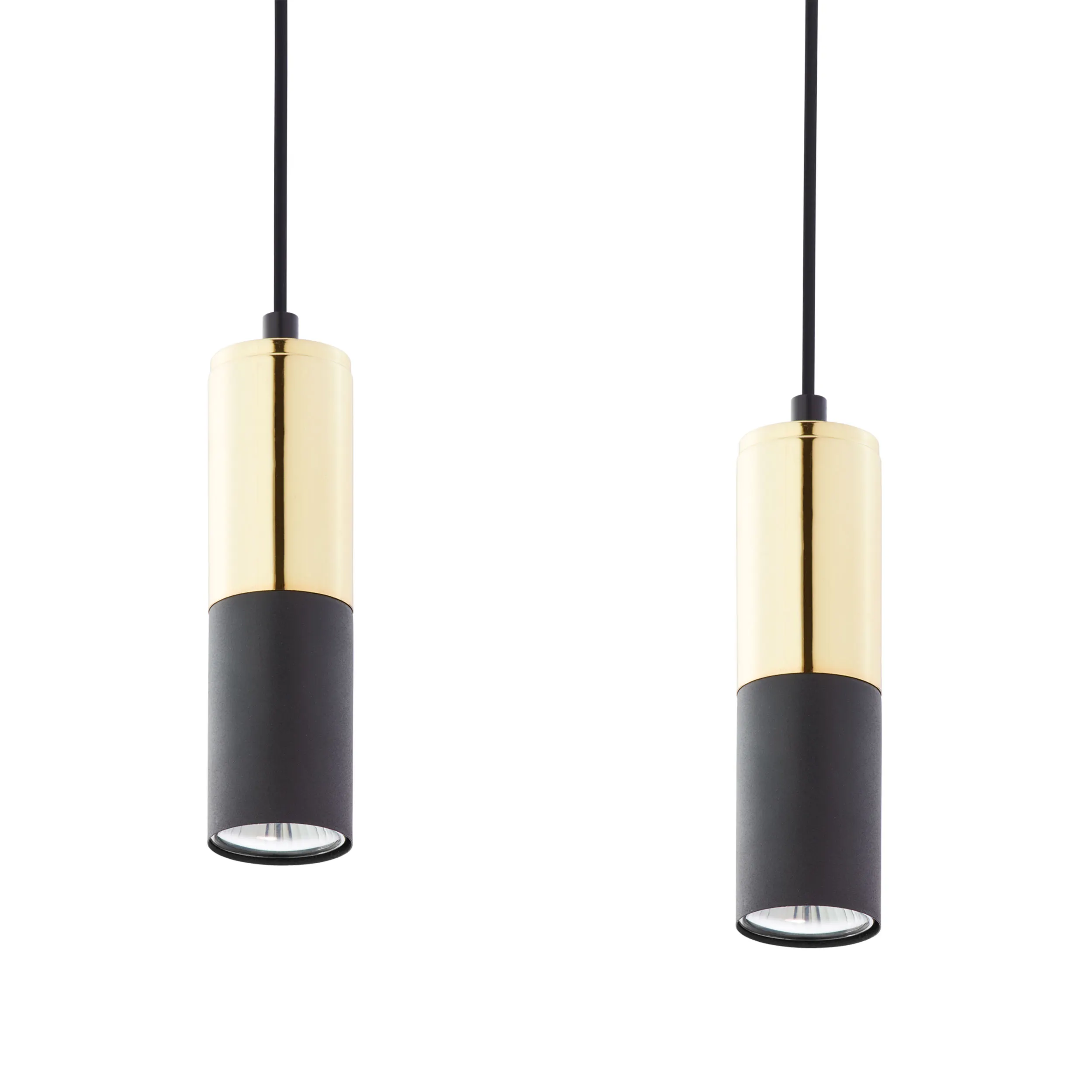 Lampa wisząca ELIT czarna na metalowej listwie ze złotymi akcentami 100x71x5cm - TK_4367