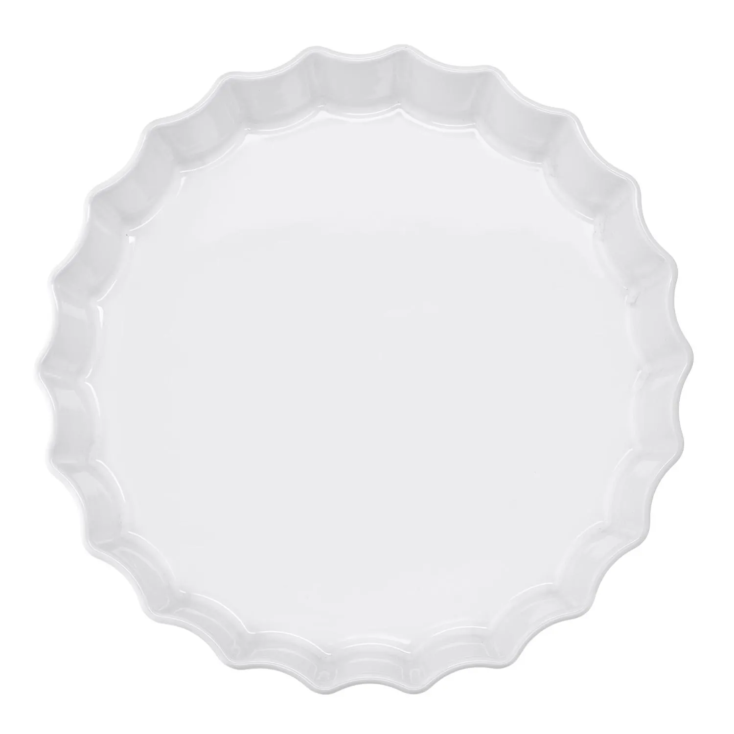 talerz, patera, porcelana, biały, krawędź falowana