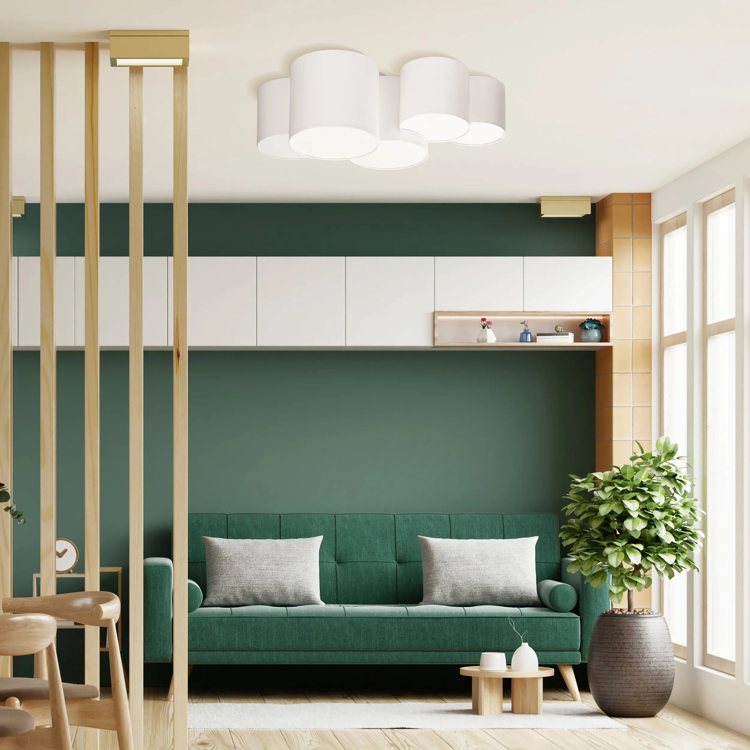 Lampa sufitowa MONA biała 81x47x30cm - TK_3443