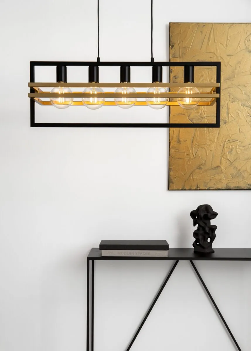 Lampa wisząca MERCI 5 czarno-złota