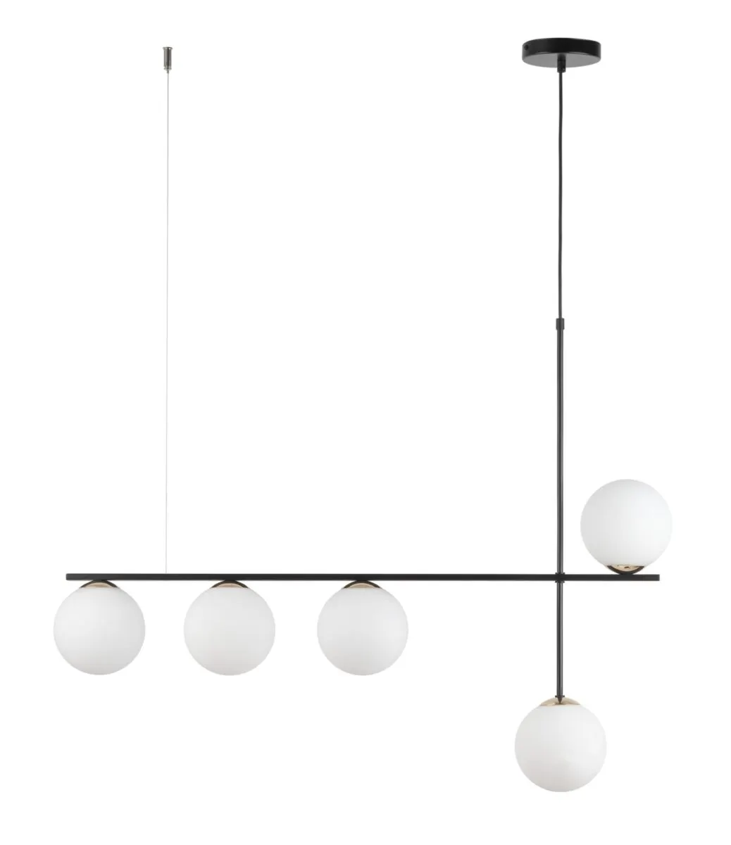 Lampa wisząca SILIA 5 czarno-biała